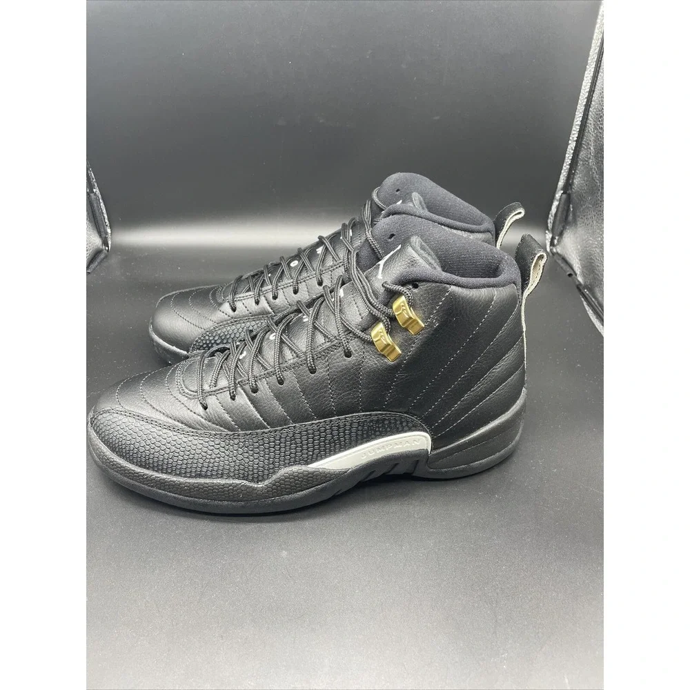 Air Jordan 12 Retro The Master Mens 130690-013‎ Black White Gold Shoes Size 8